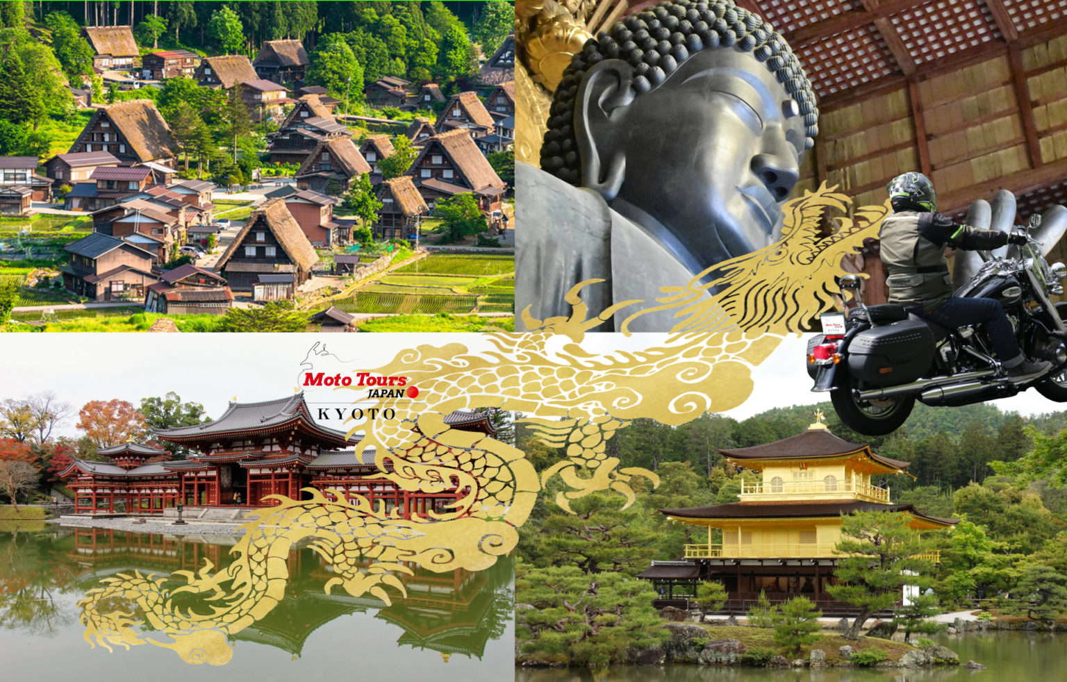 From Kyoto! Go Harley! ! Shoryudo tour around 4 cultural heritage sites Shirakawago Todaiji